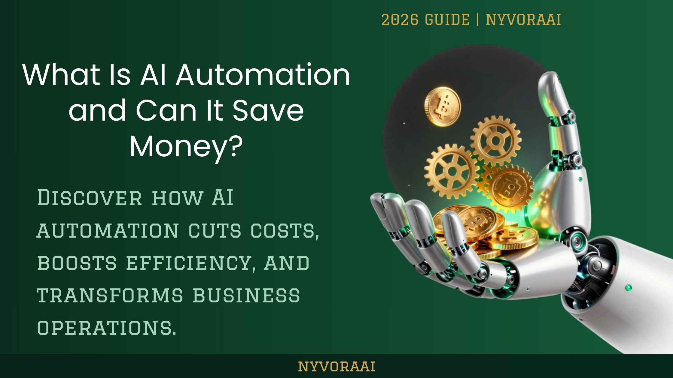 what is AI automation and can it save money - infographic showing cost savings and workflow efficiency
