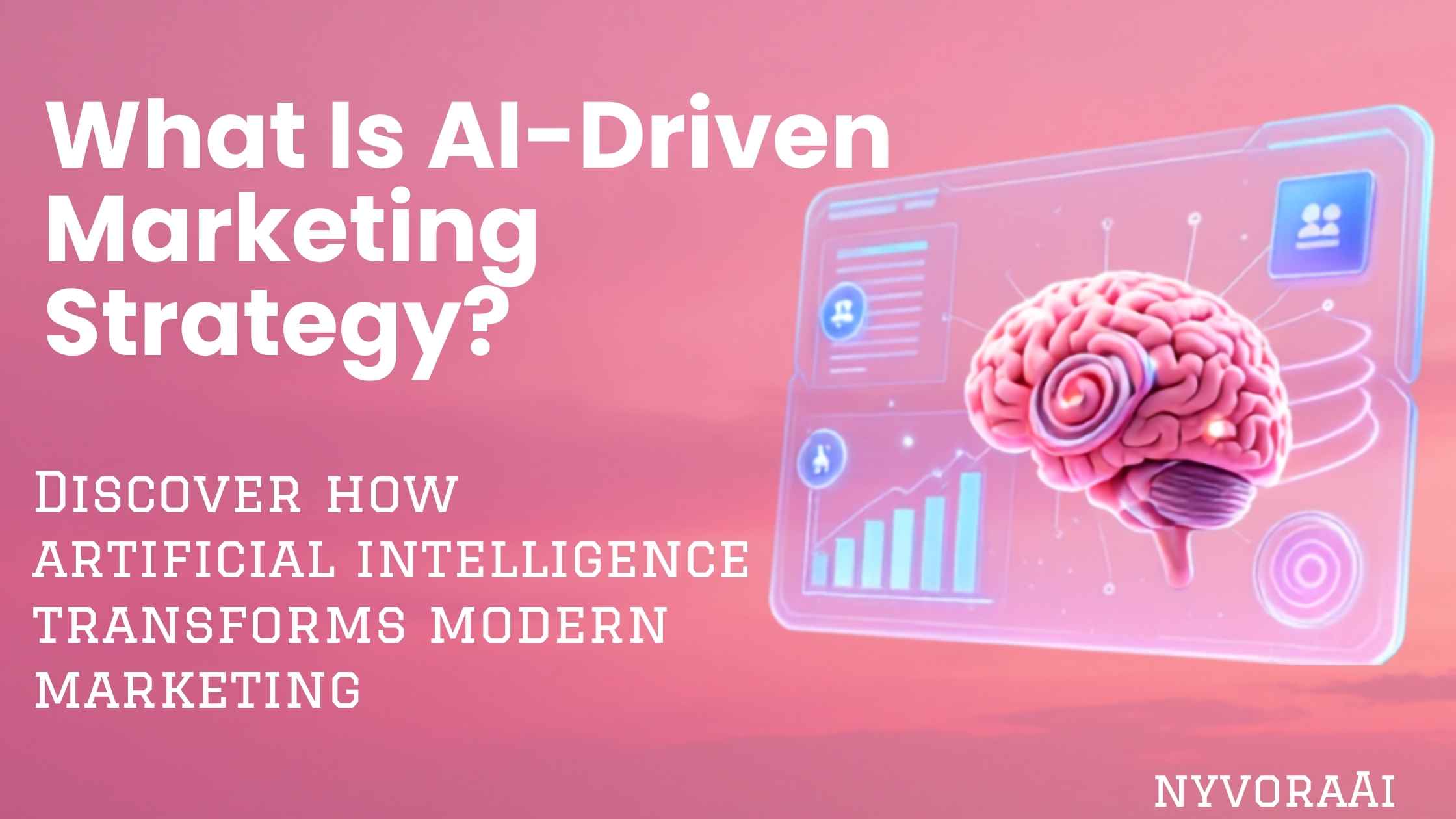 What is AI driven marketing strategy - futuristic digital dashboard showing AI marketing analytics and campaign automation
