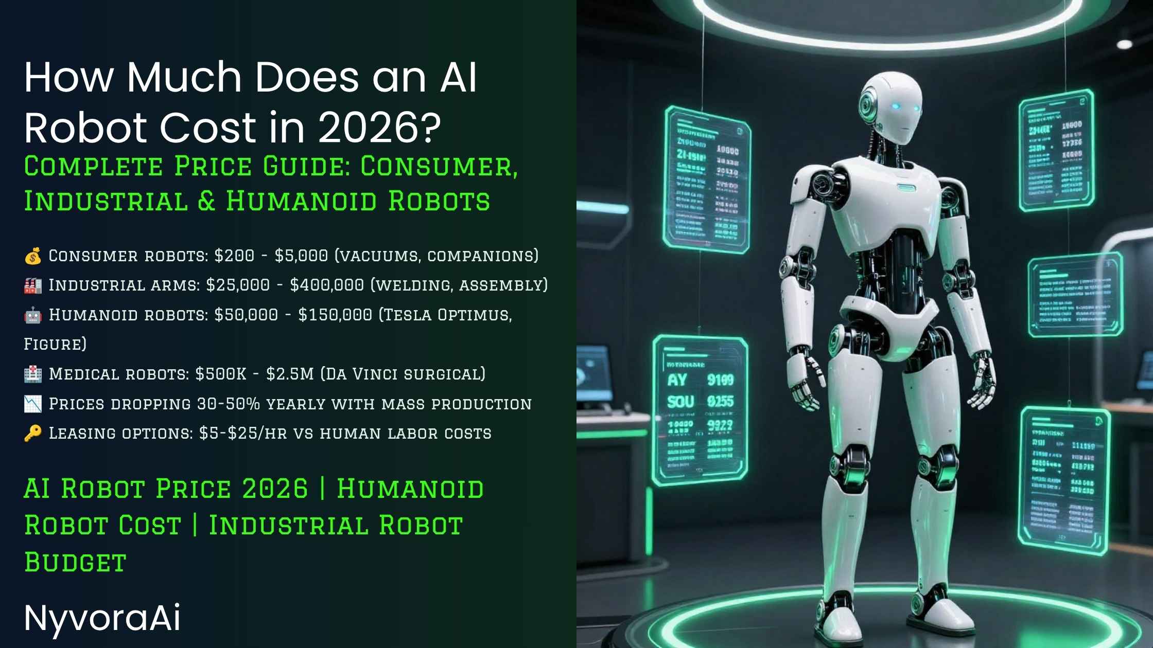 How much does an AI robot cost in 2026 - price comparison chart of robot vacuums, lawn mowers, and humanoid robots