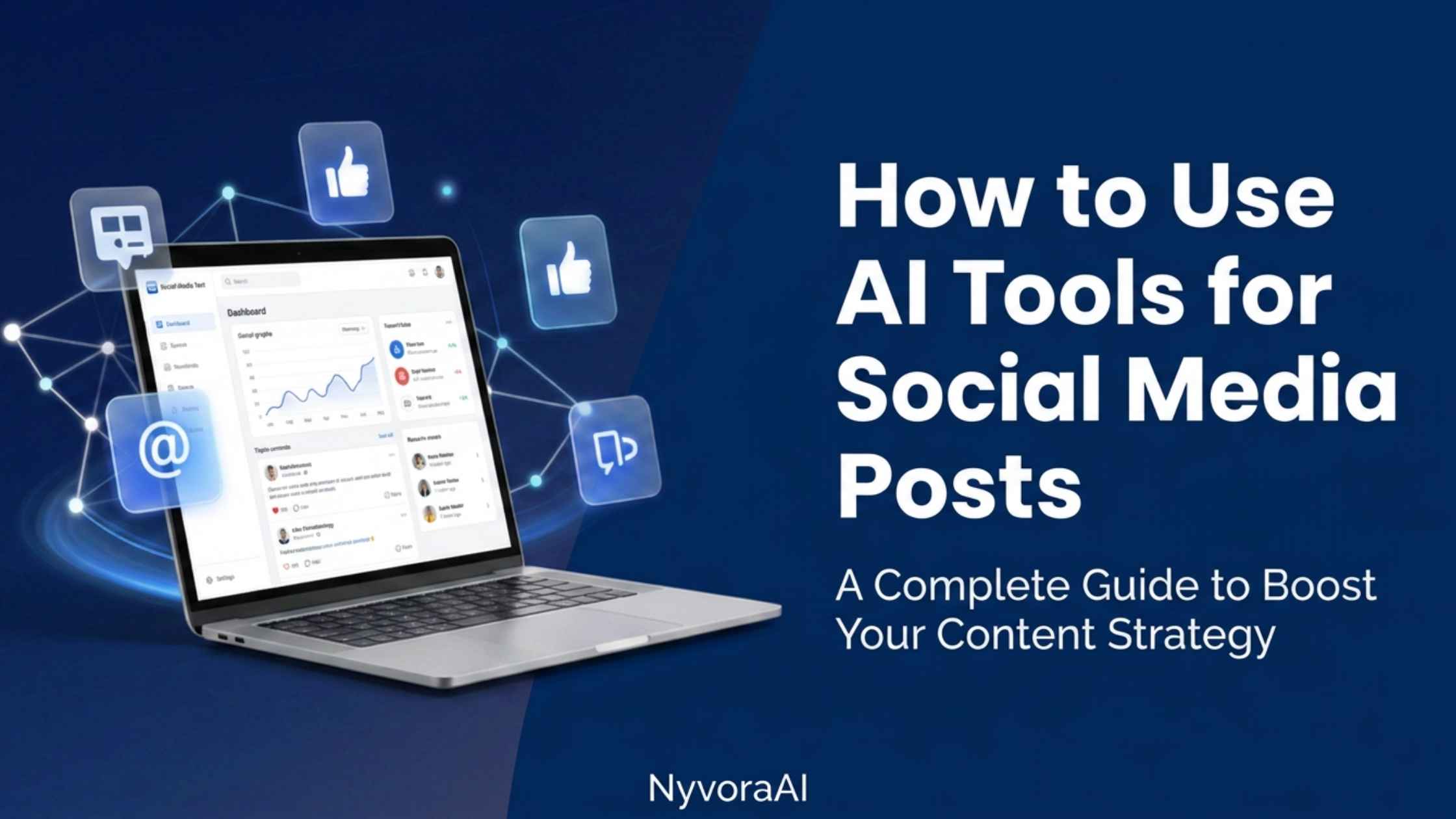 how to use AI tools for social media posts - step-by-step workflow showing AI caption generation and image creation