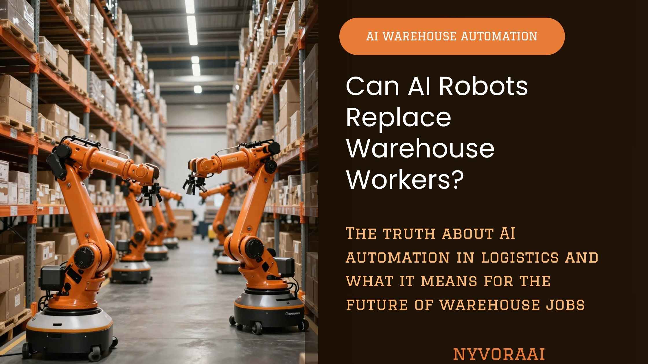 can AI robots replace warehouse workers - automated warehouse with robotic arms and AI systems sorting packages