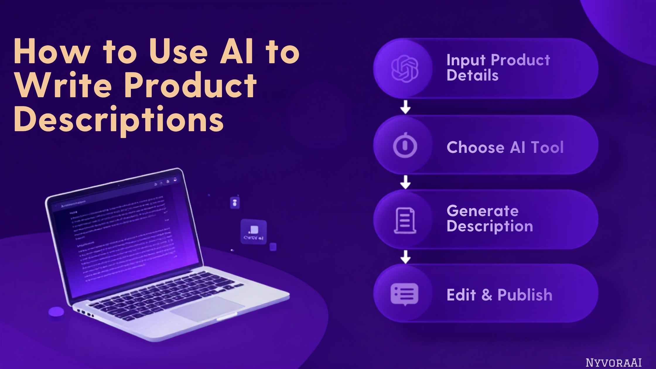how to use ai to write product descriptions - online store owner reviewing AI-generated product copy on a laptop