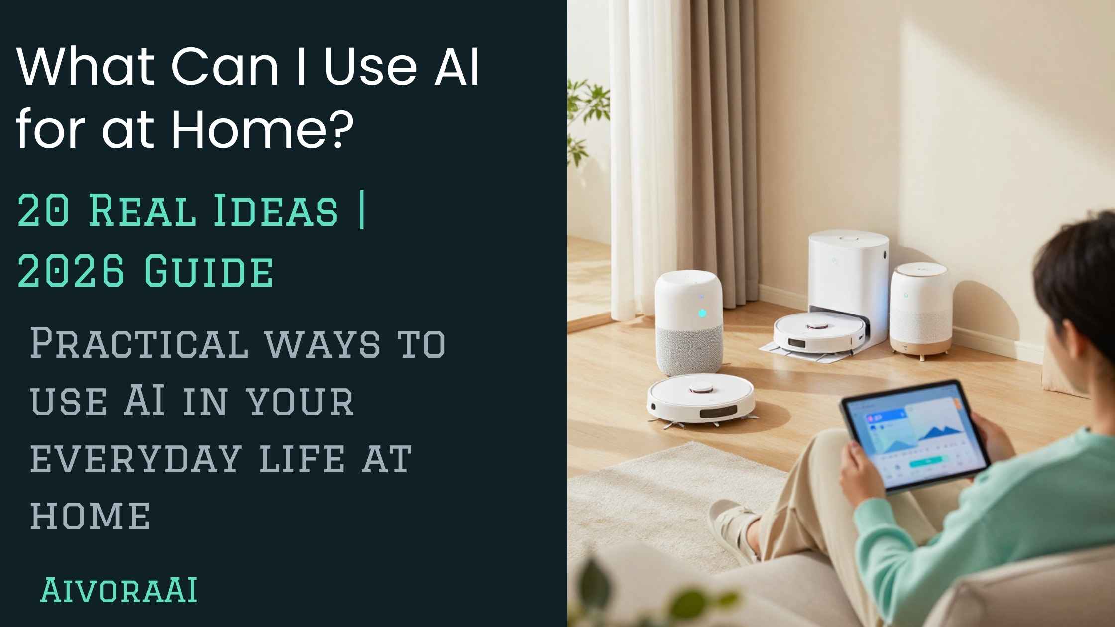 What can I use AI for at home - person using AI assistant on laptop in a cozy home setting