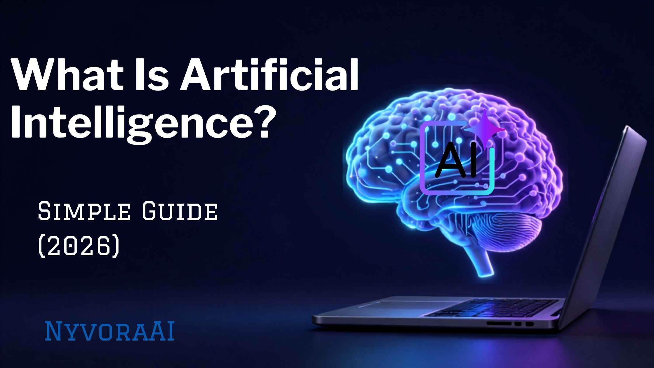 What is artificial intelligence in simple terms - illustration of a chat bubble explaining that AI is software that learns patterns from data