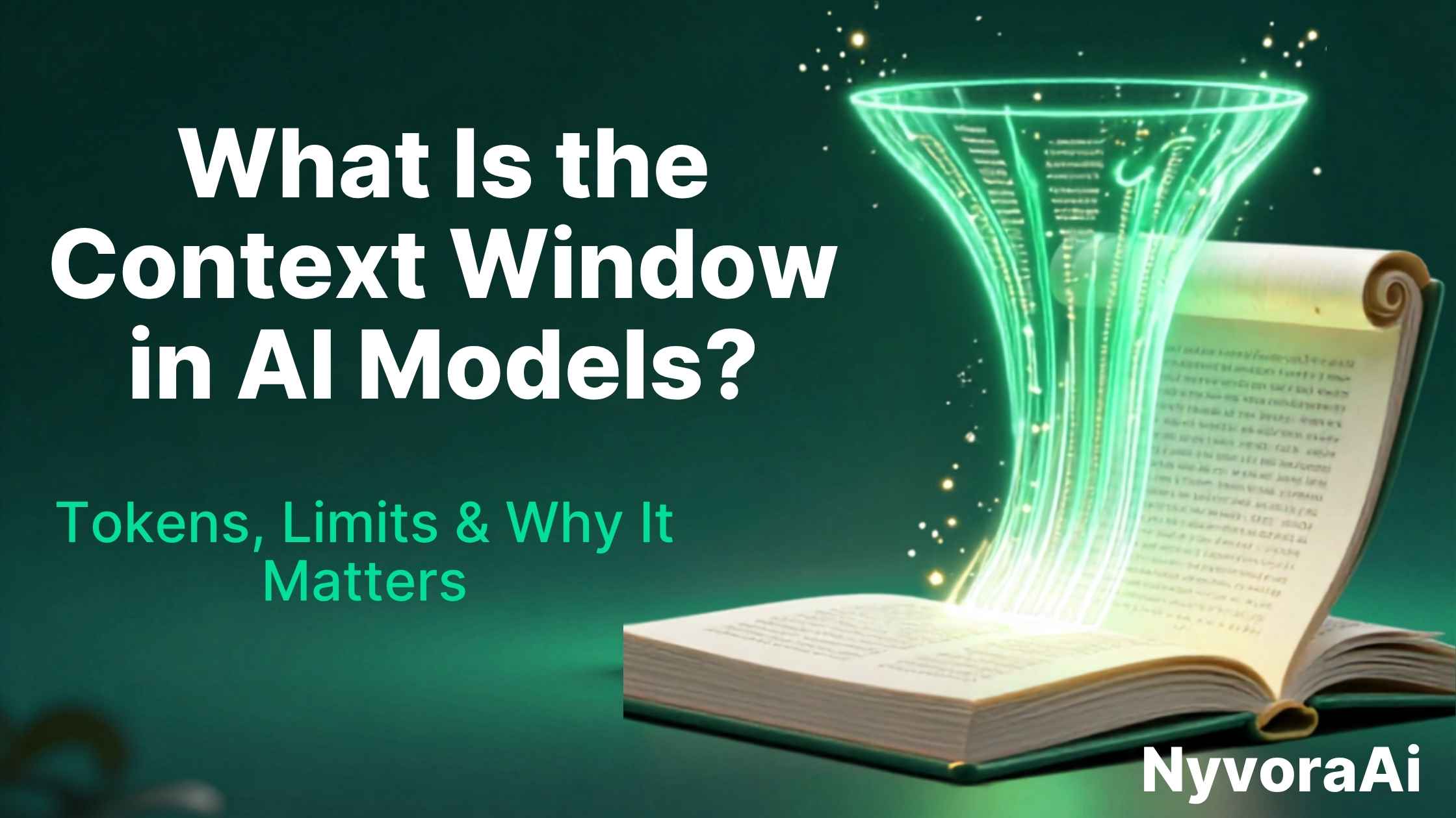 What is the context window in AI models - illustration of a sliding window of text representing an AI model's memory limit