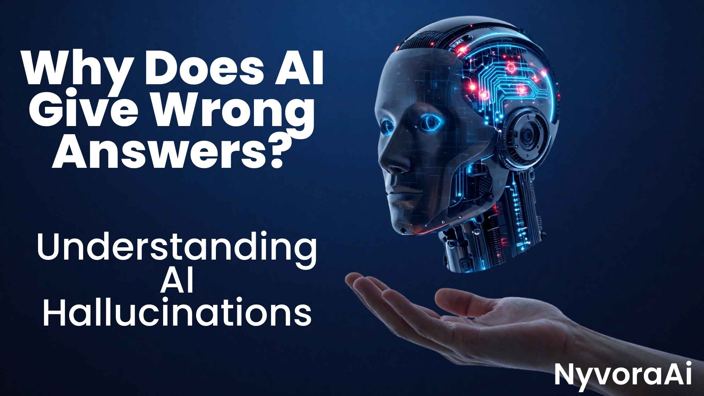 Why does AI sometimes give wrong answers - illustration of an AI chat response with a highlighted fact-check warning symbol