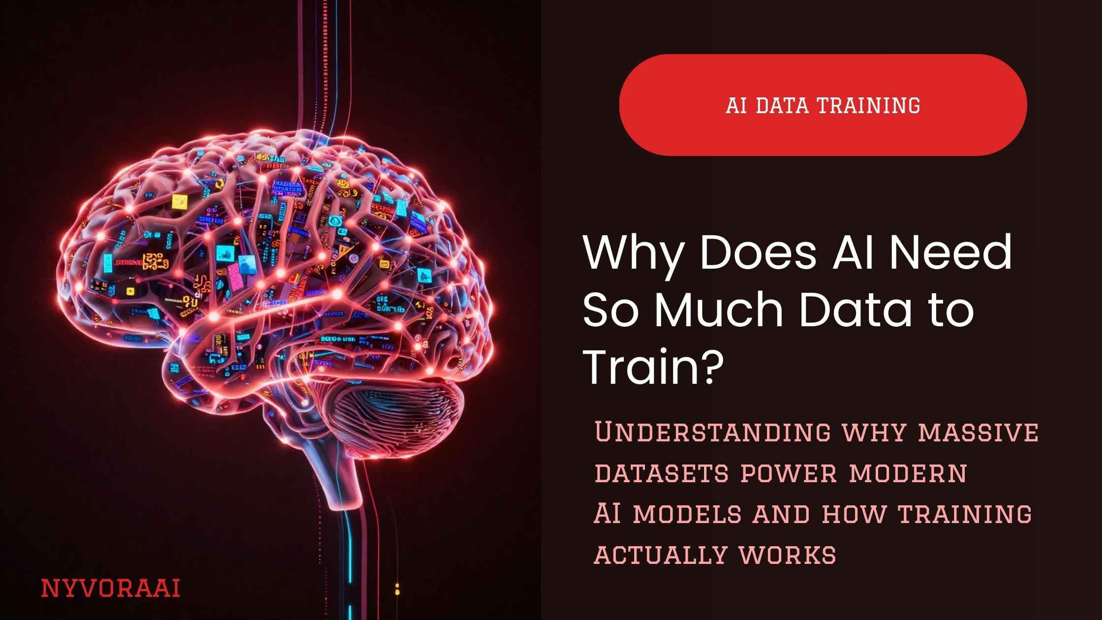 why does AI need so much data to train - visual showing massive data streams flowing into a neural network