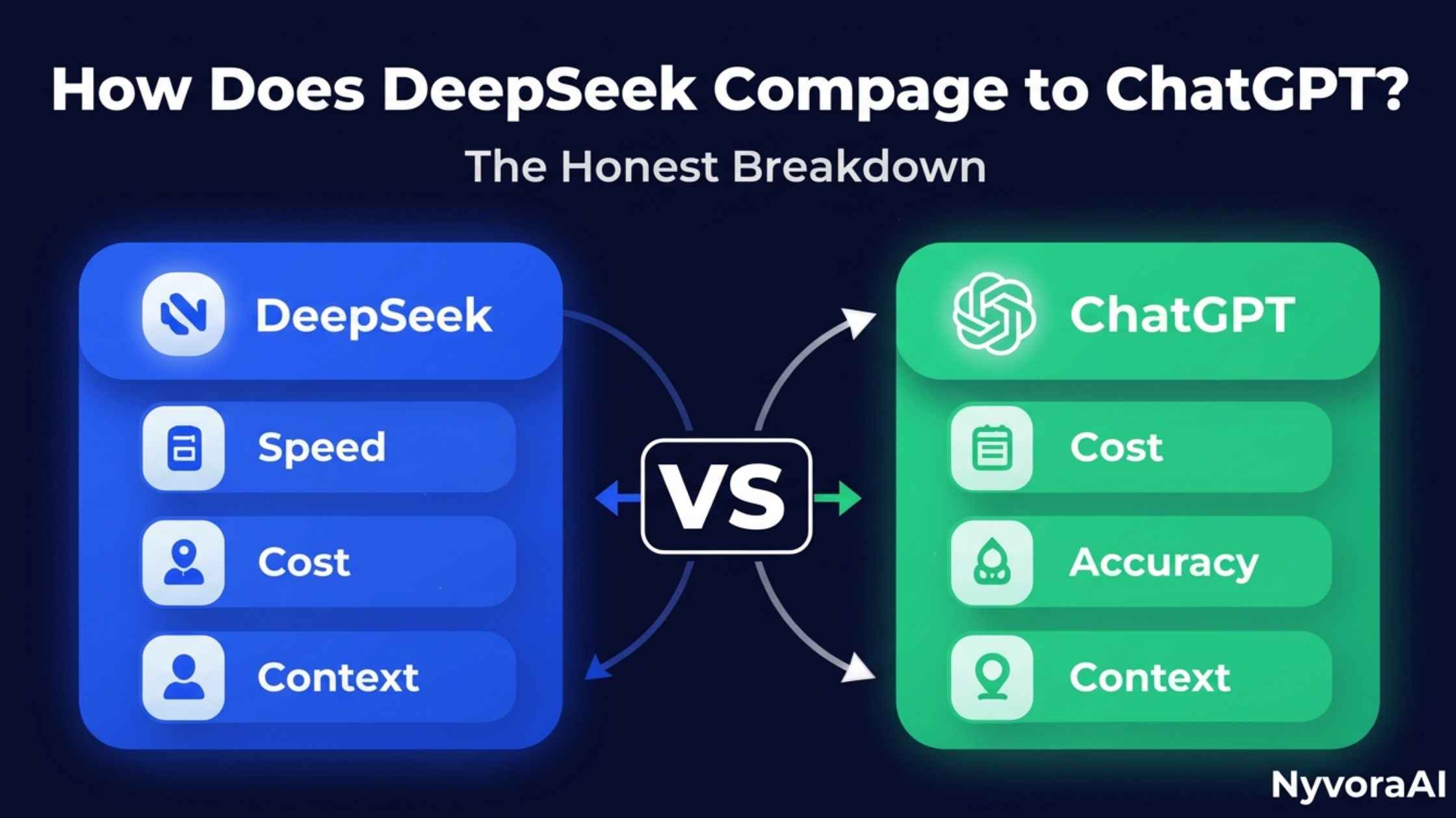 How does DeepSeek compare to ChatGPT - side by side interface comparison showing DeepSeek and ChatGPT logos