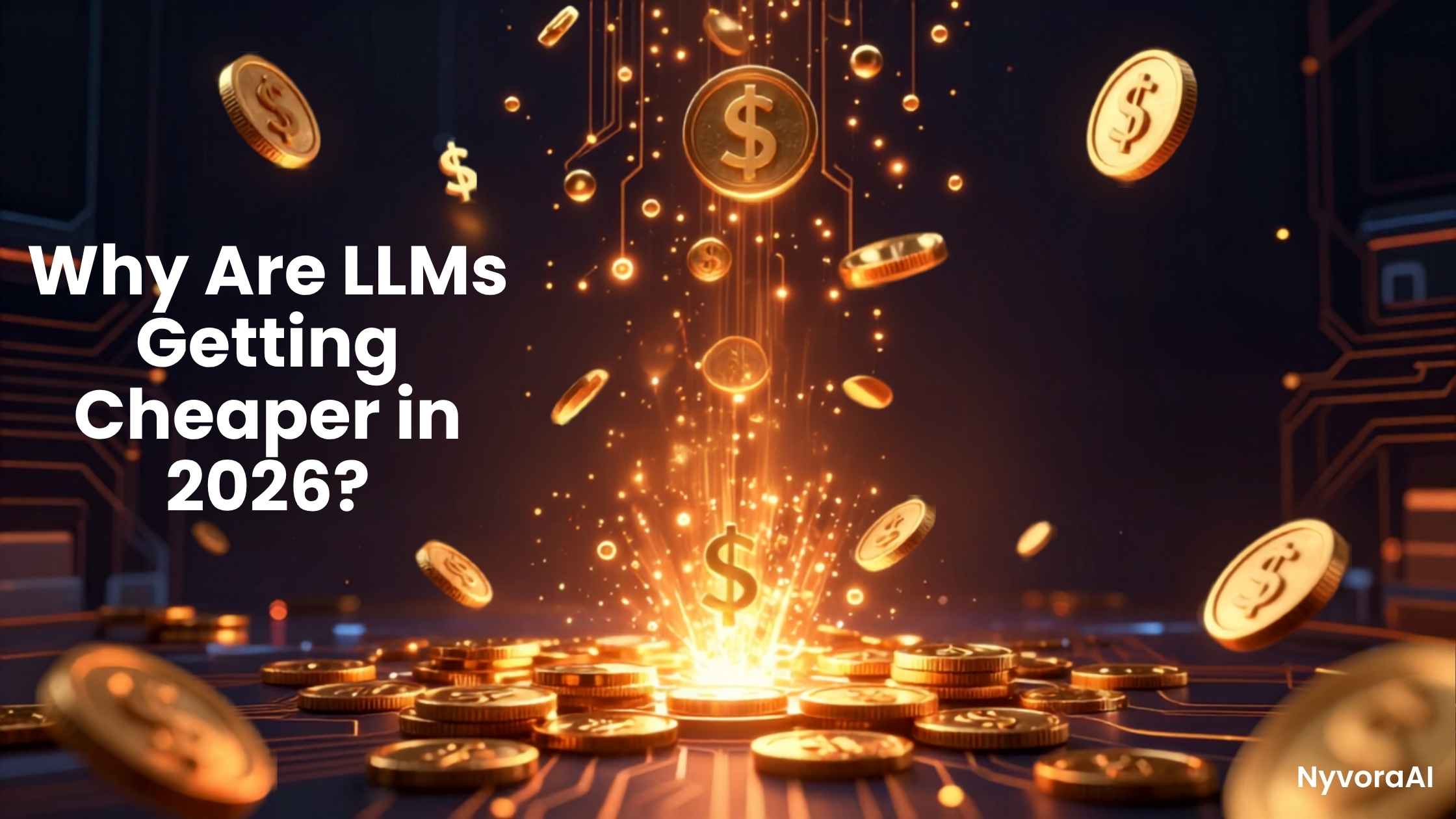 Why are LLMs getting cheaper in 2026 - descending price chart showing AI model cost drop from 2023 to 2026