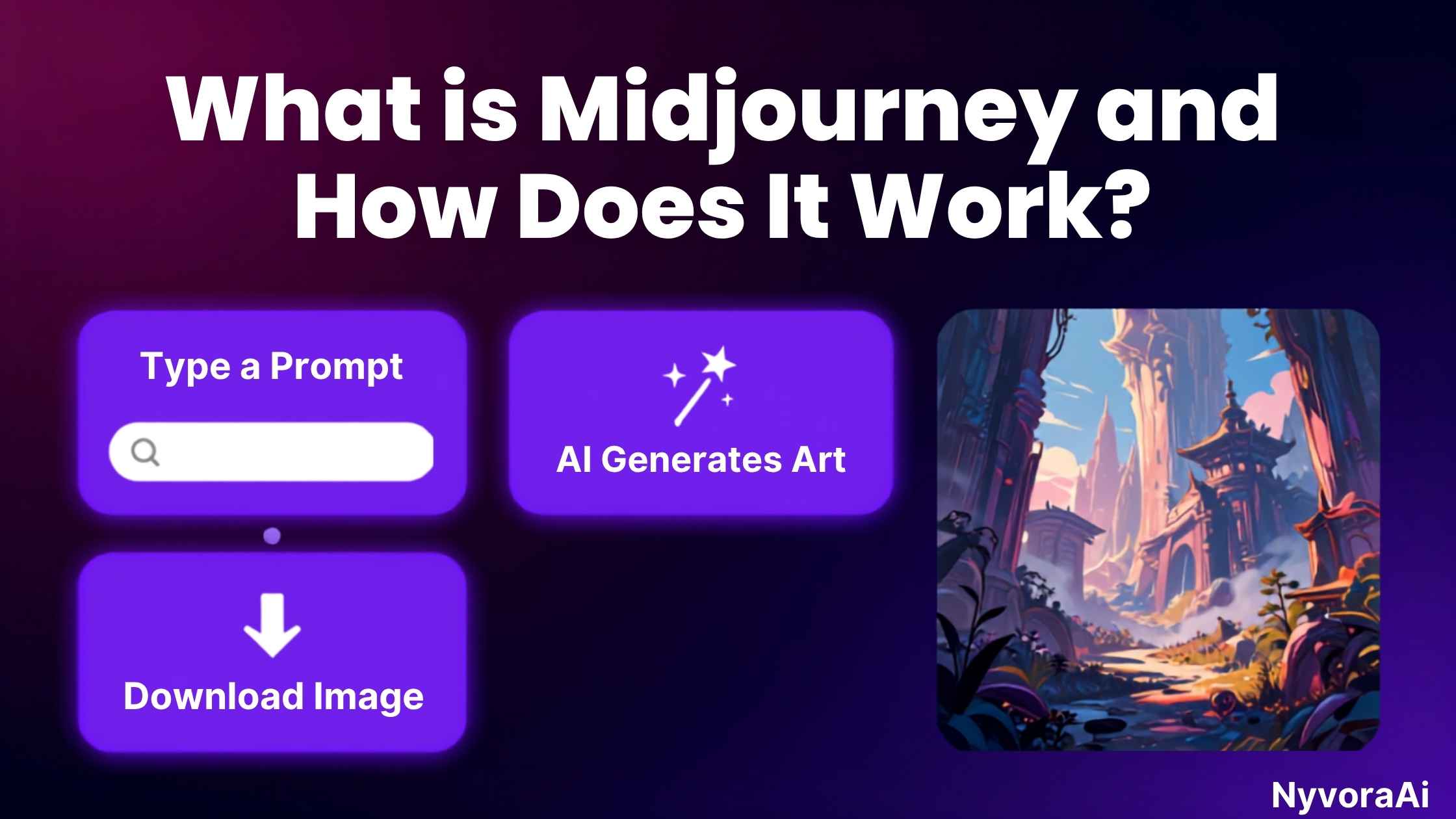 What is Midjourney and how does it work - AI-generated fantasy landscape showing Midjourney's artistic capabilities